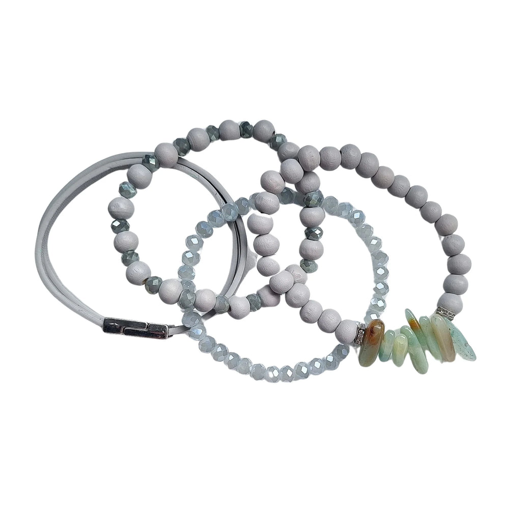 SMOKEY BEADED BRACELET SET