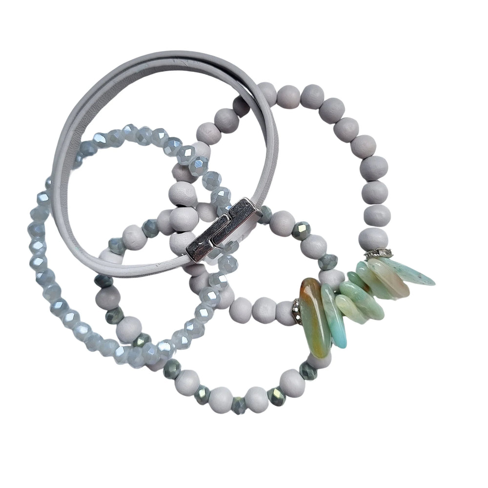 SMOKEY BEADED BRACELET SET