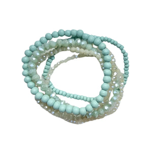 MINT BEADED BRACELET SET