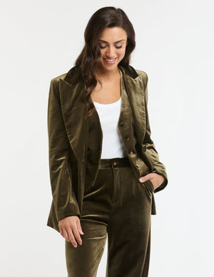 JETS VELEVT JACKET - KHAKI