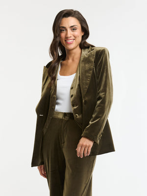 JETS VELEVT JACKET - KHAKI