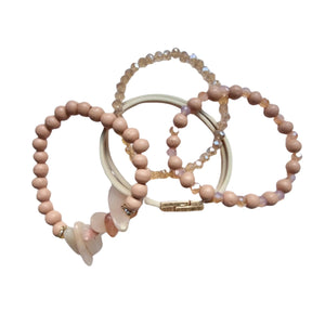 DUSTY PINK BEADED BRACELET SET