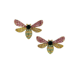 BLING PINK BEE EARRINGS