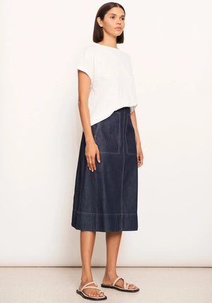 RAYDEL DENIM SKIRT - DARK WASH