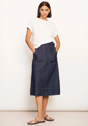 RAYDEL DENIM SKIRT - DARK WASH