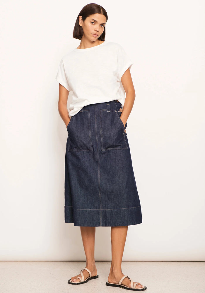 RAYDEL DENIM SKIRT - DARK WASH