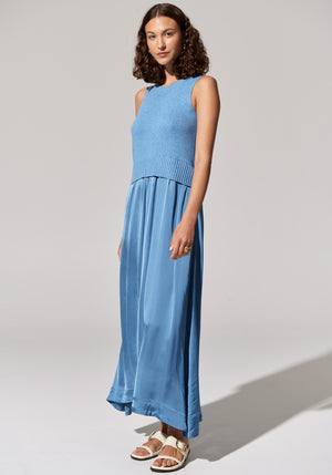 ESTEL KNIT TANK DRESS - BLUE