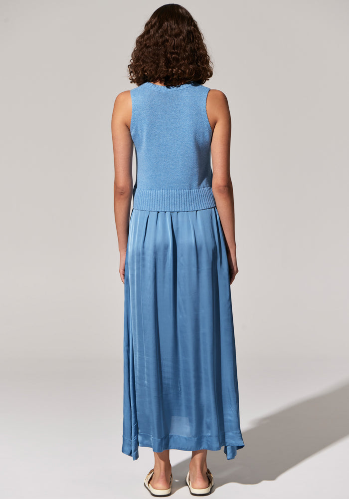 ESTEL KNIT TANK DRESS - BLUE