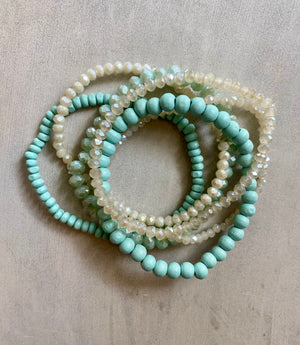 MINT BEADED BRACELET SET