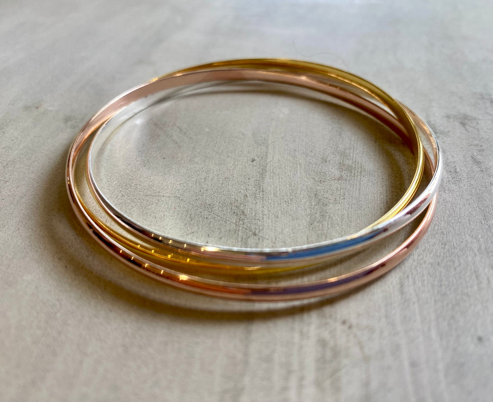 3 LINKED BANGLE SET - 65MM