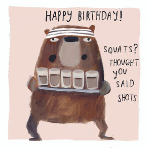 HAPPY BIRTHDAY - SQUATS CARD