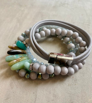 SMOKEY BEADED BRACELET SET