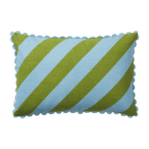 BUNDI STRIPE CUSHION - SKY