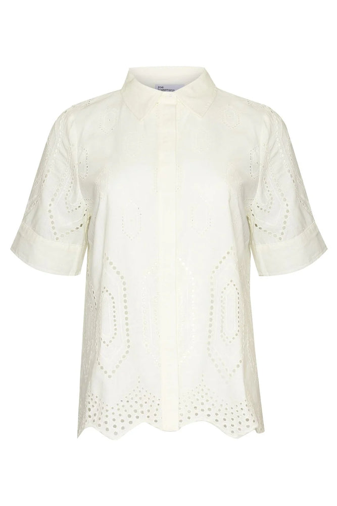 PIXEL TOP - CREAM BRODERIE