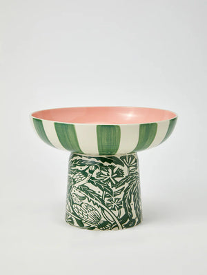 DEL SOL FOOTED PLATTER GREEN