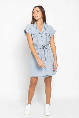 ALESSA DENIM DRESS - LIGHT WASH