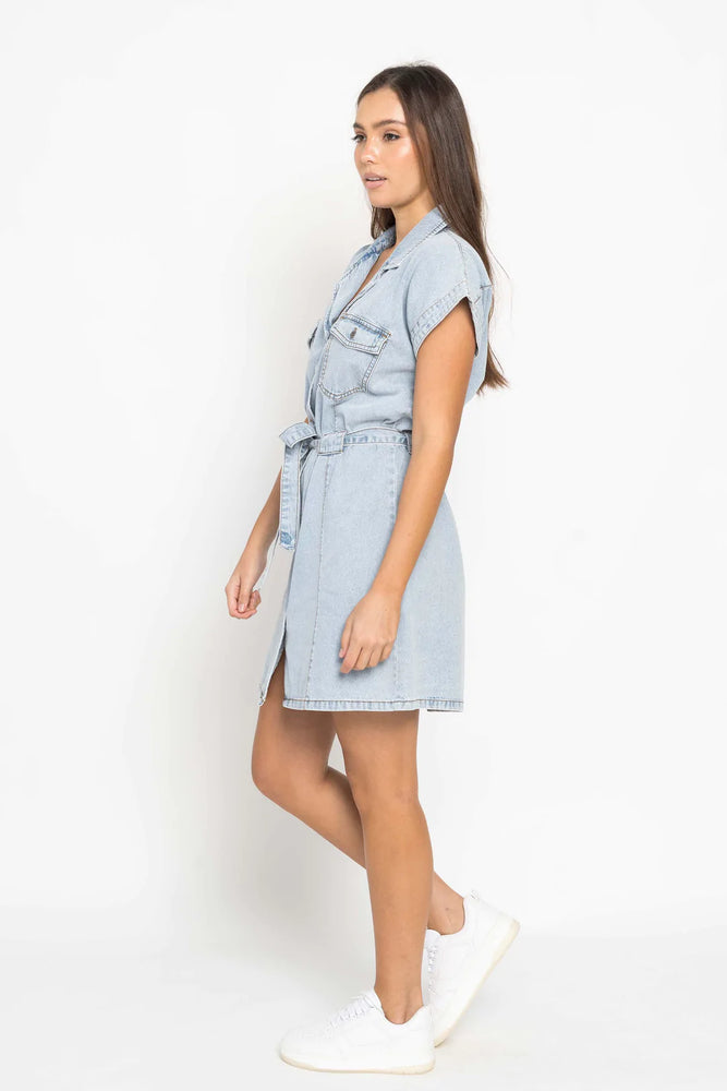 ALESSA DENIM DRESS - LIGHT WASH