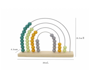 WOODEN RAINBOW ABACUS - Peach & Mauve
